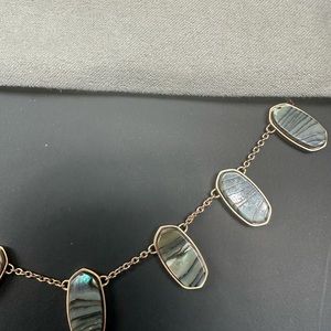 EUC Kendra Scott rose gold and abalone Meadow necklace